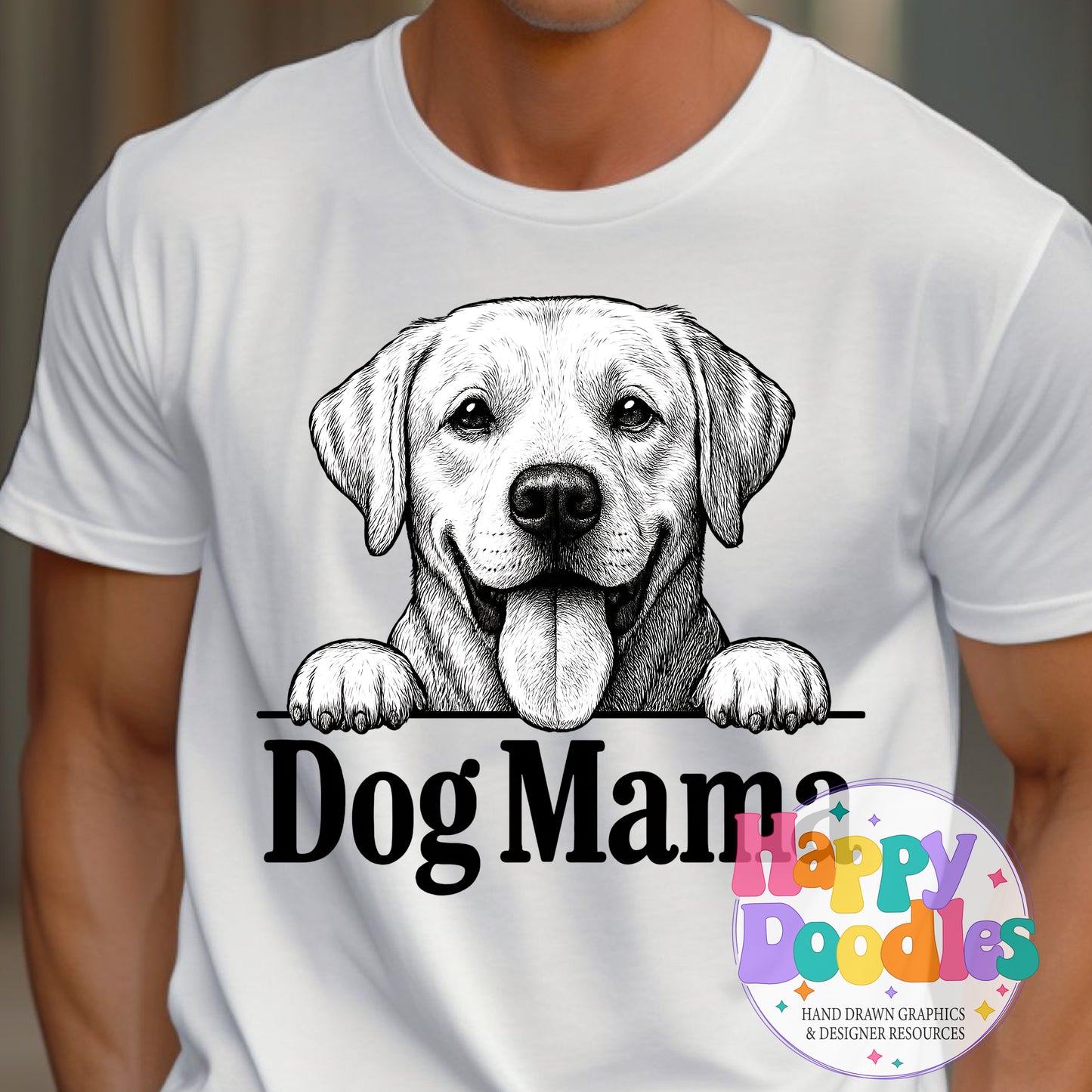 Dog Mama Lab Printable PNG T-Shirt Design - Happy Doodles Designs