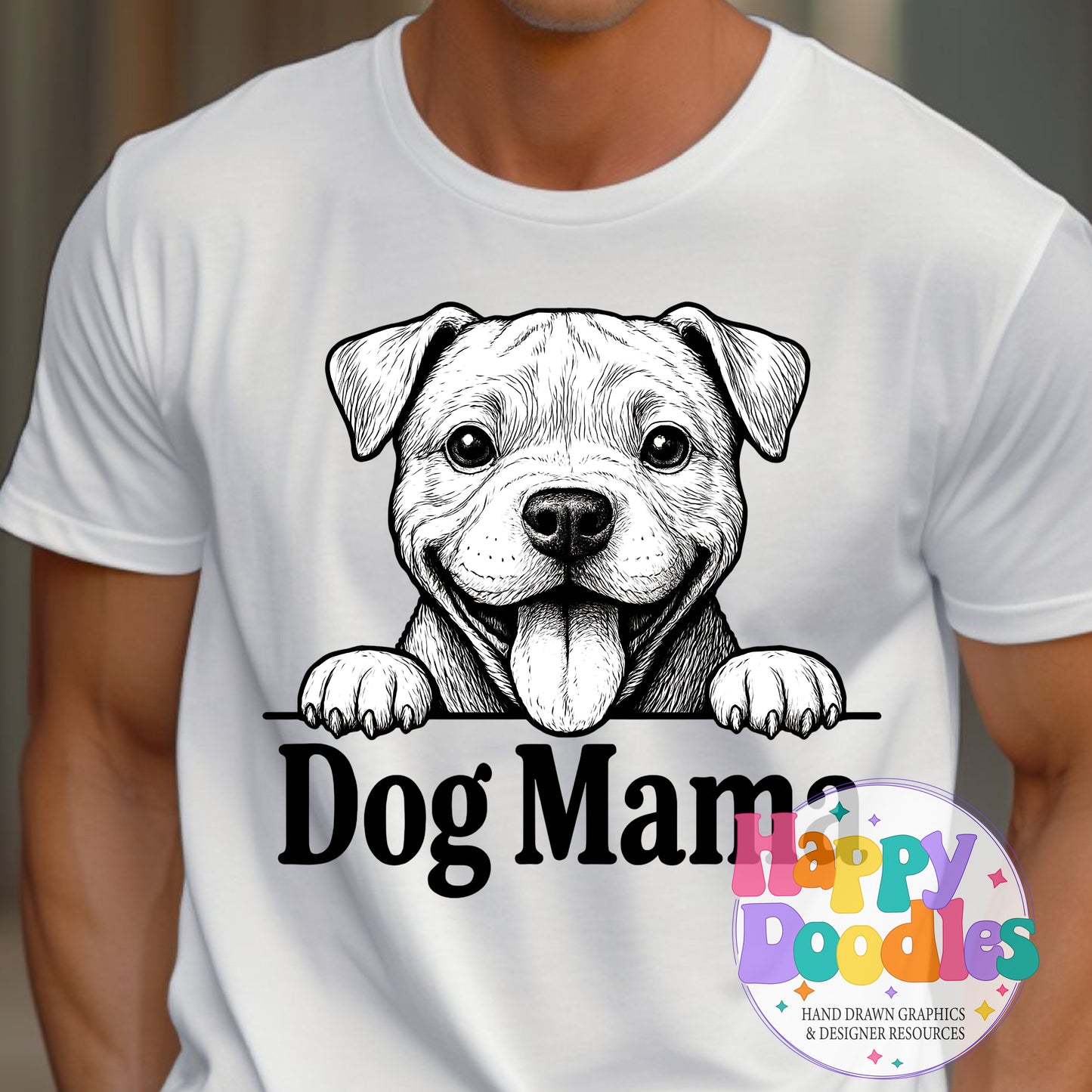 Dog Mama Pit High Resolution Printable PNG - Happy Doodles Designs