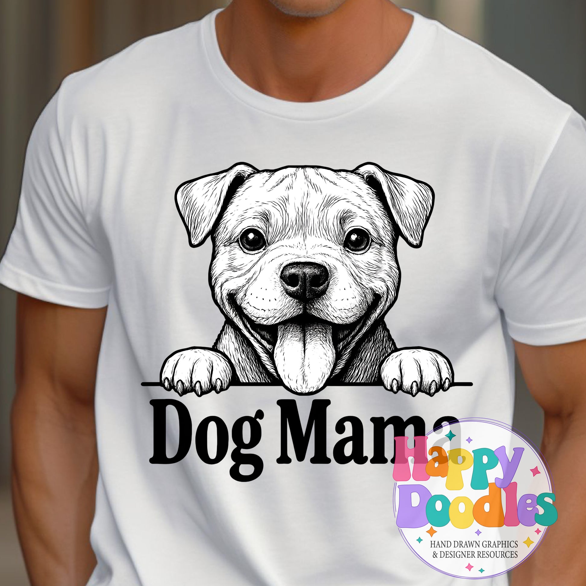 Dog Mama Pit High Resolution Printable PNG - Happy Doodles Designs