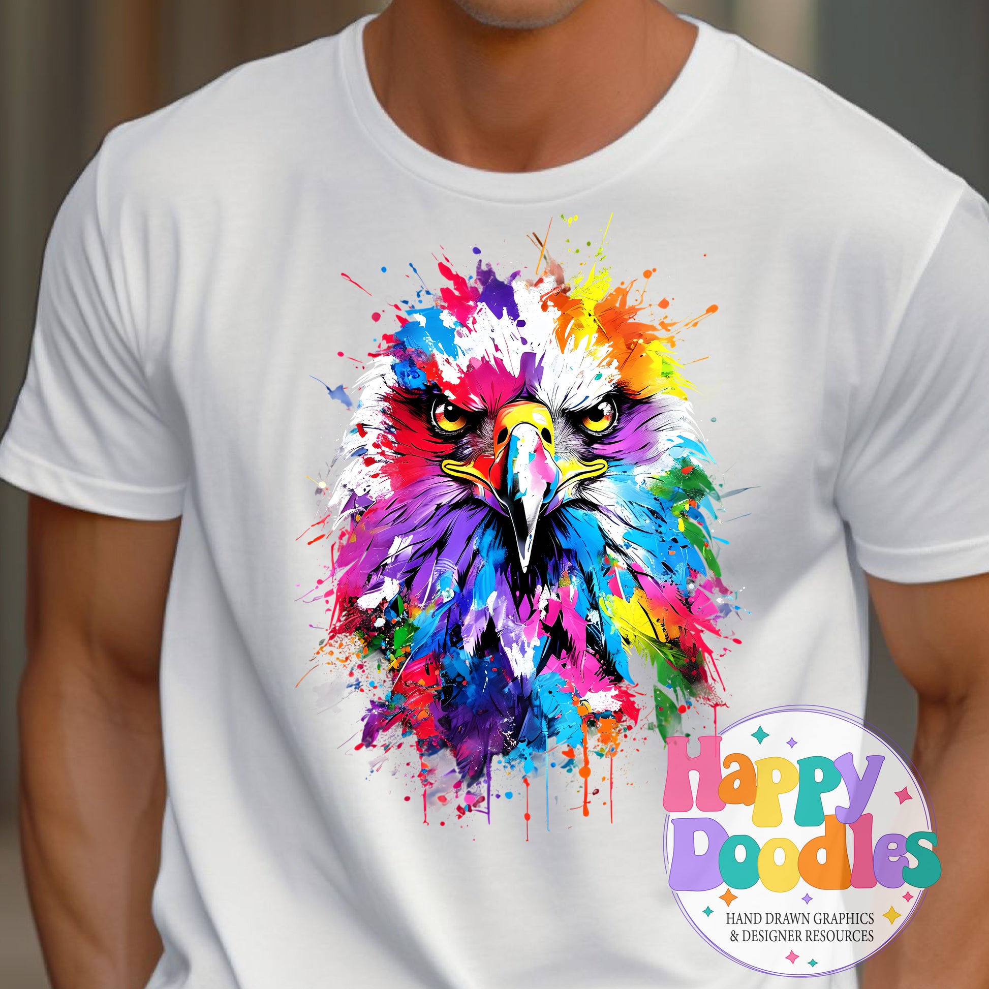 Eagle Paint Splash Printable PNG for Sublimation & Crafts - Happy Doodles Designs