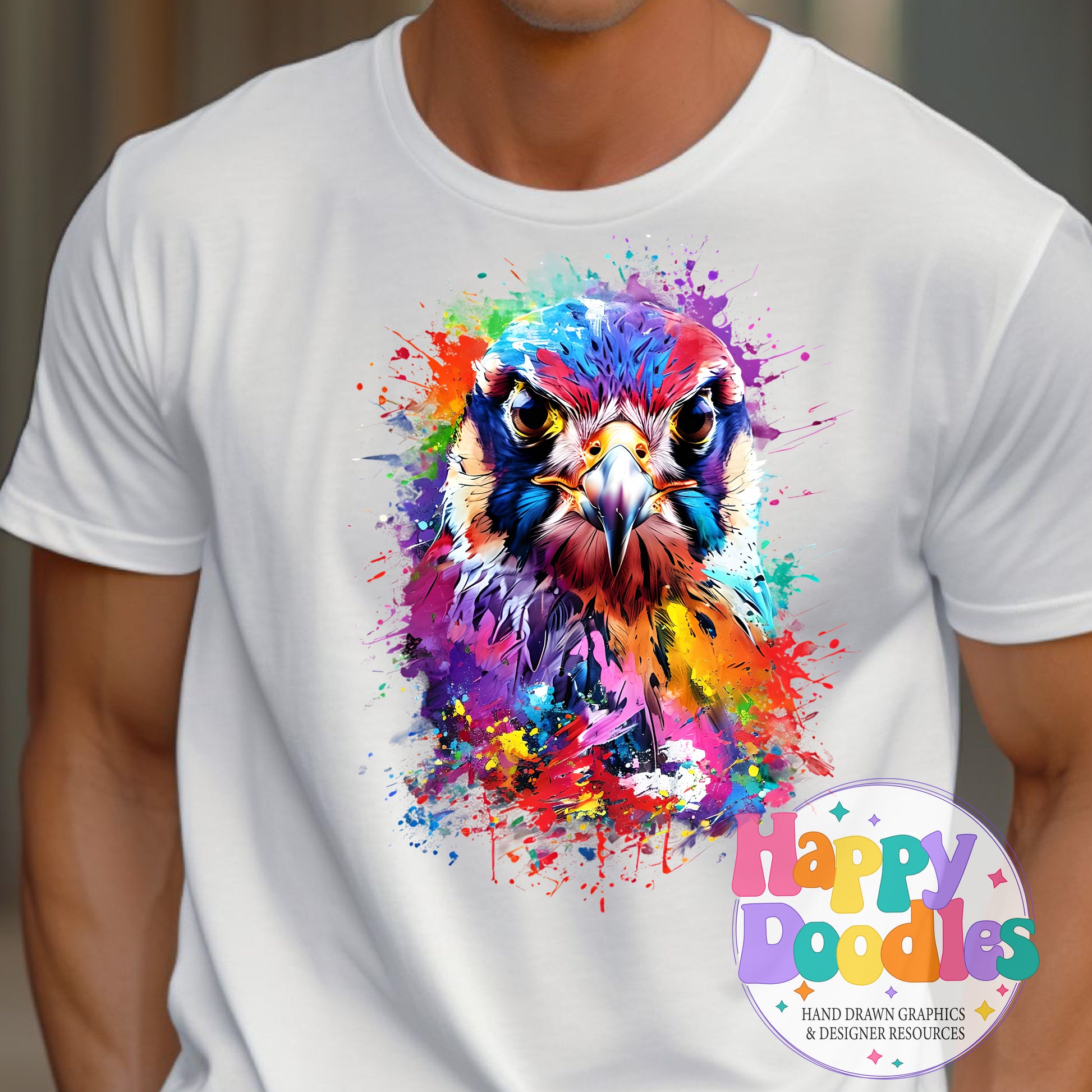 Falcon Paint Splash High Resolution Printable PNG - Happy Doodles Designs