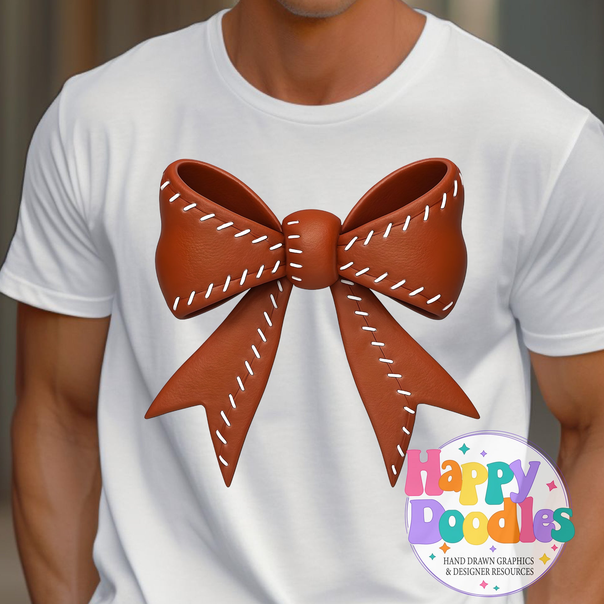 Football Coquette Bow 2 Printable PNG T-Shirt Design - Happy Doodles Designs