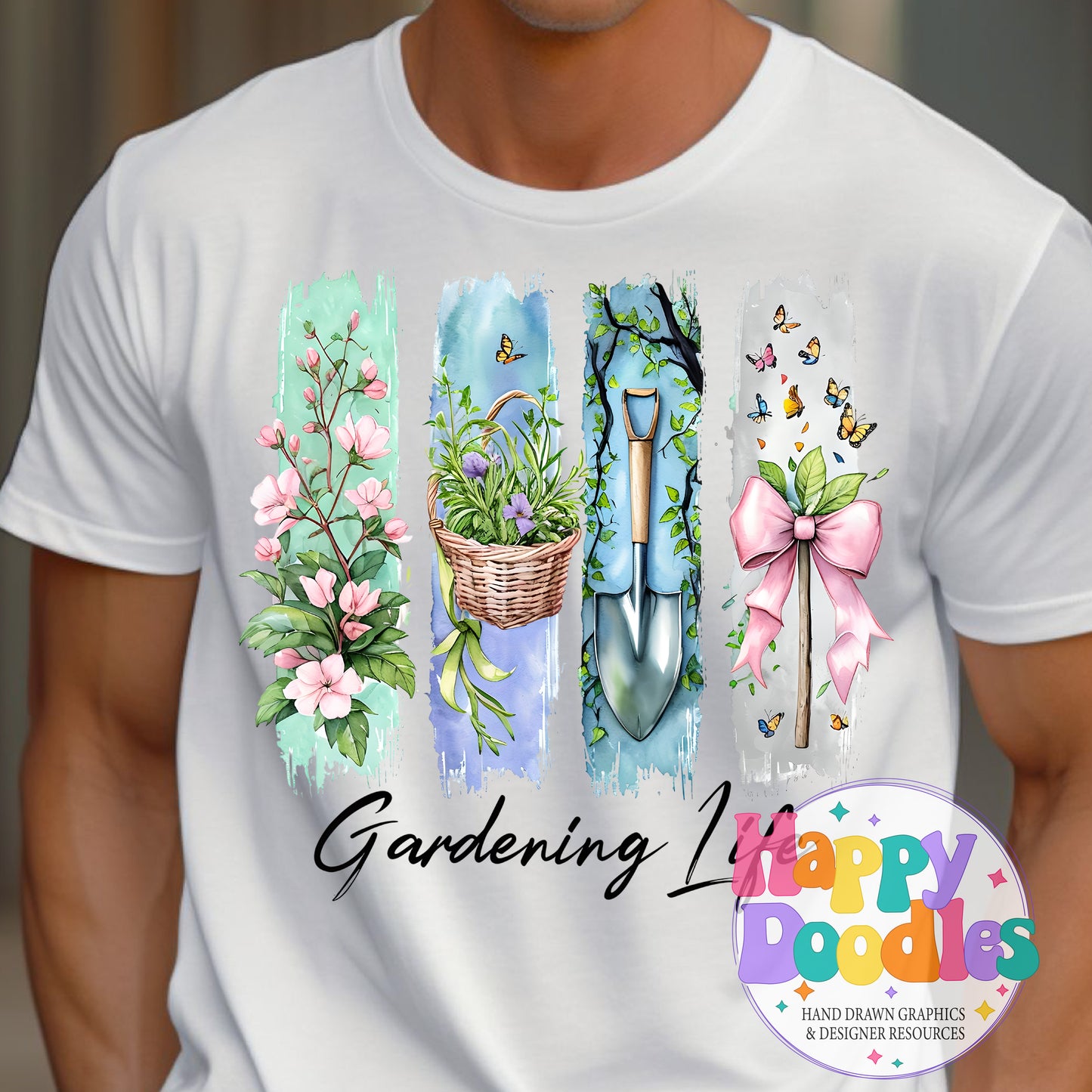 Gardening Life Paint Swatches High Resolution Printable PNG - Happy Doodles Designs