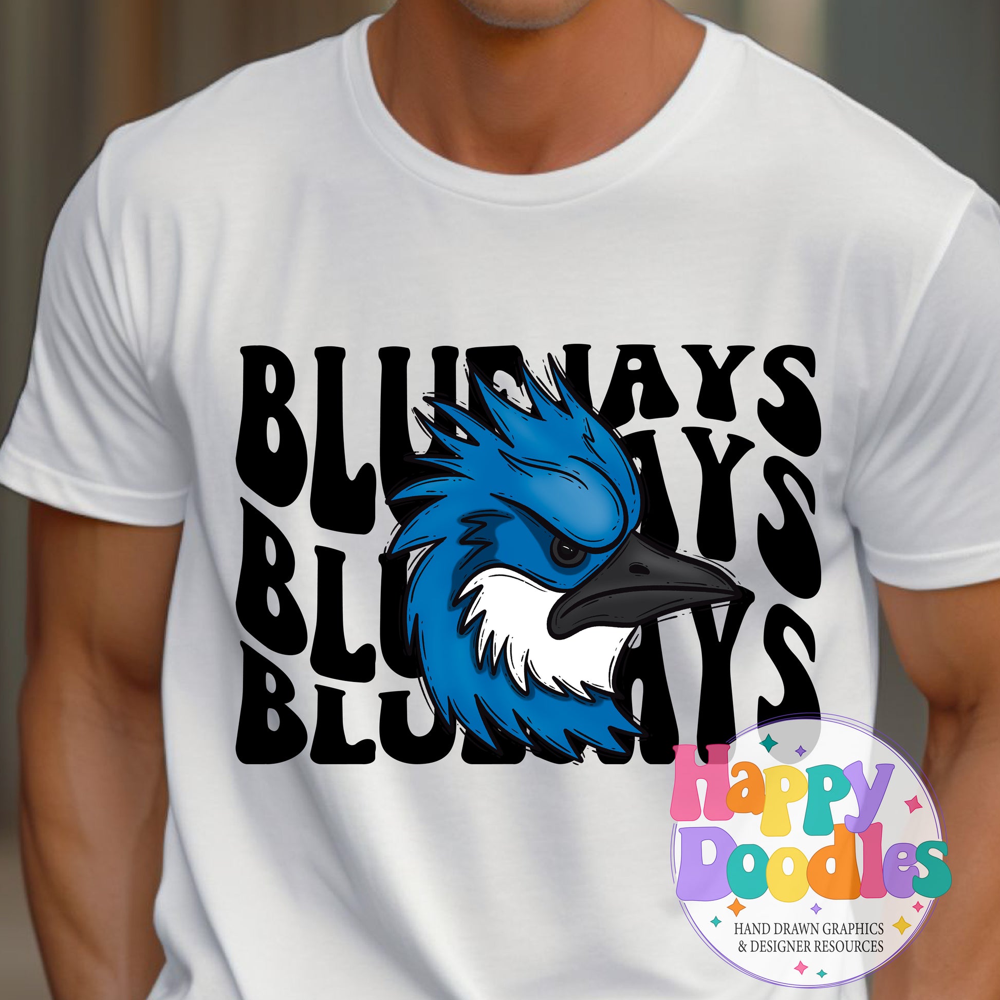 Wavy Retro Bobcats Mascot Printable PNG for Sublimation & Crafts - Happy Doodles Designs