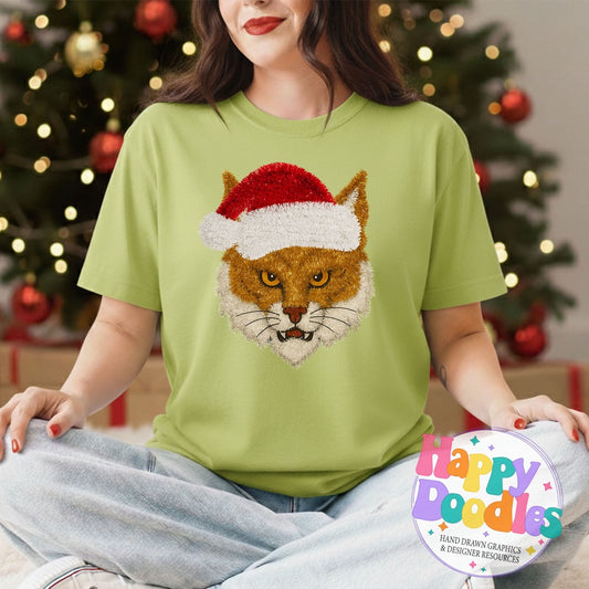 Bobcat Faux Tinsel Mascot Printable PNG Clipart