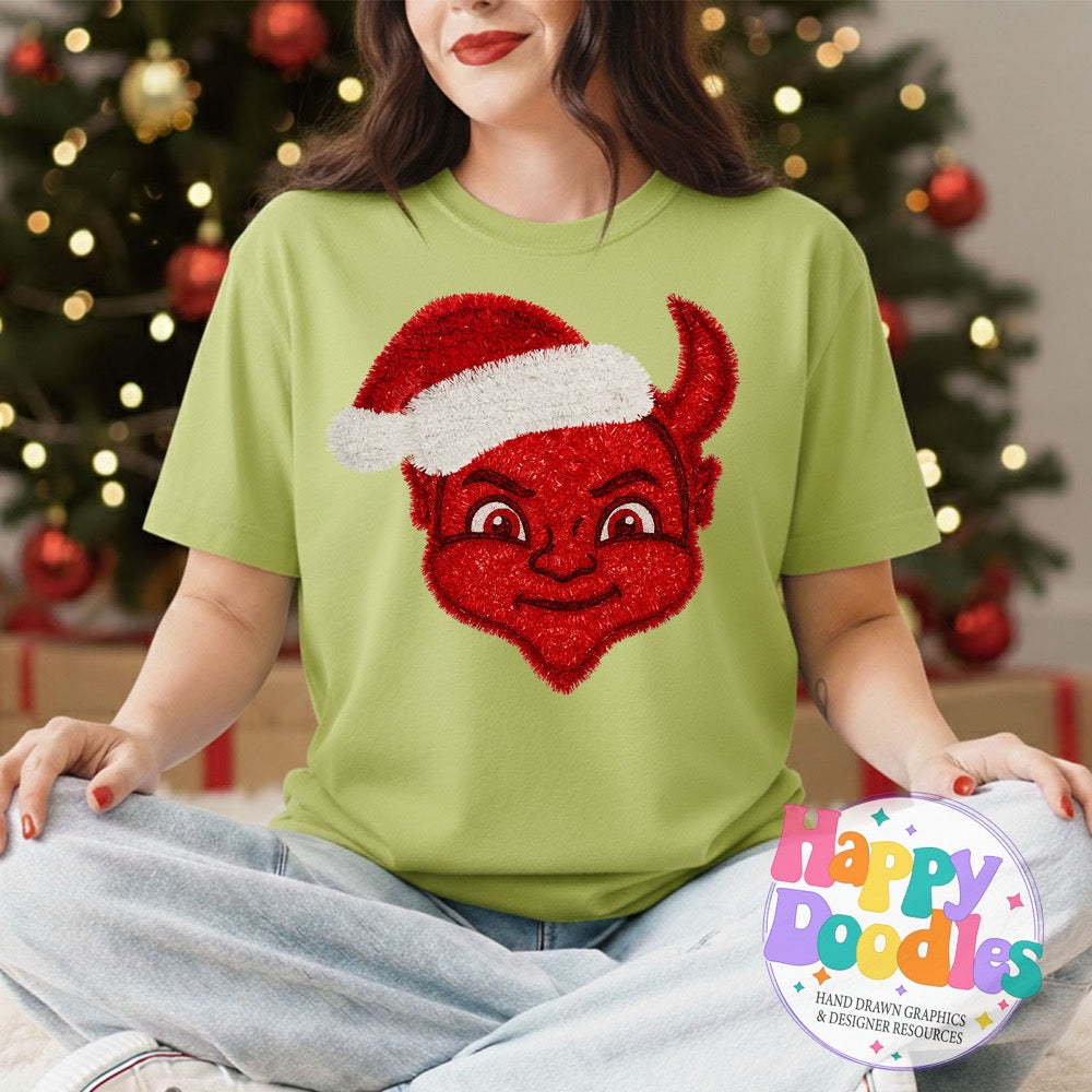 Faux Tinsel Devil Mascot Printable PNG