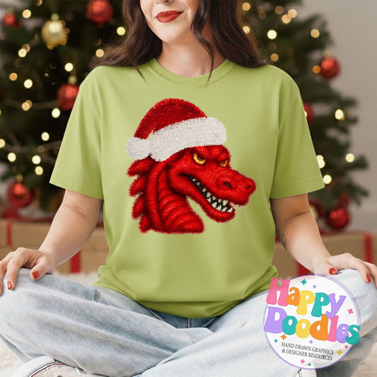 Faux Tinsel Dragon Mascot Printable PNG