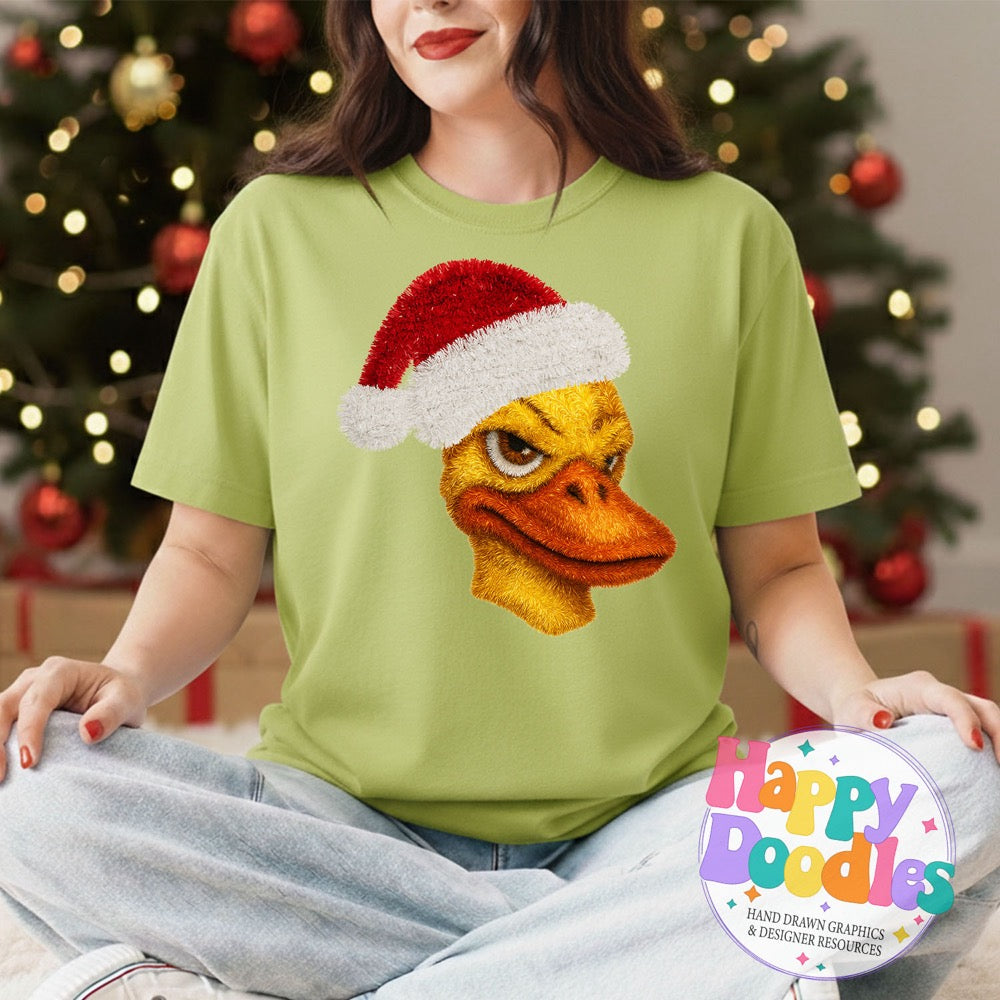 Duck Faux Tinsel Christmas Mascot Printable PNG