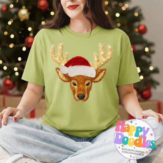 Elk Faux Tinsel Christmas Mascot Printable PNG