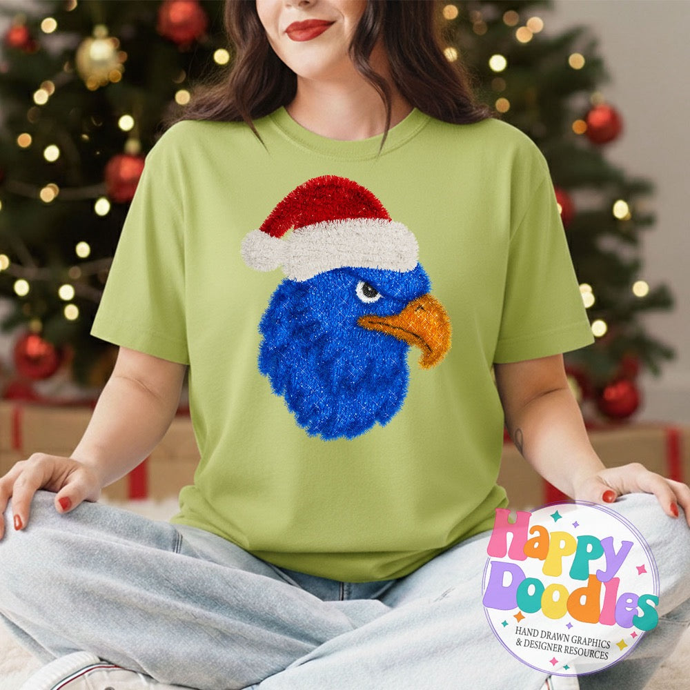 Falcon Faux Tinsel Christmas Mascot Printable PNG