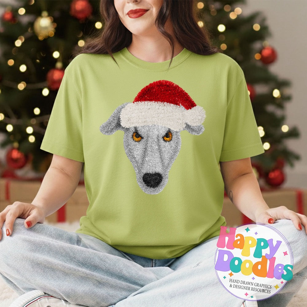 Faux Tinsel Greyhound Mascot Printable PNG