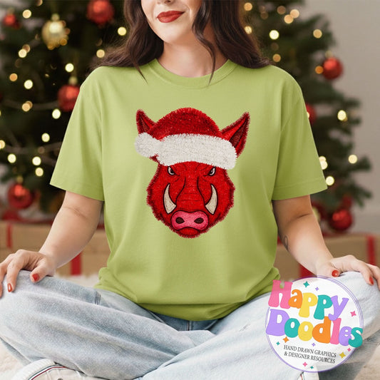 Faux Tinsel Hog Mascot Printable PNG