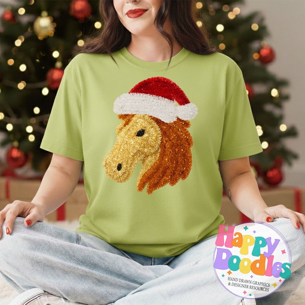Faux Tinsel Horse Mascot Printable PNG