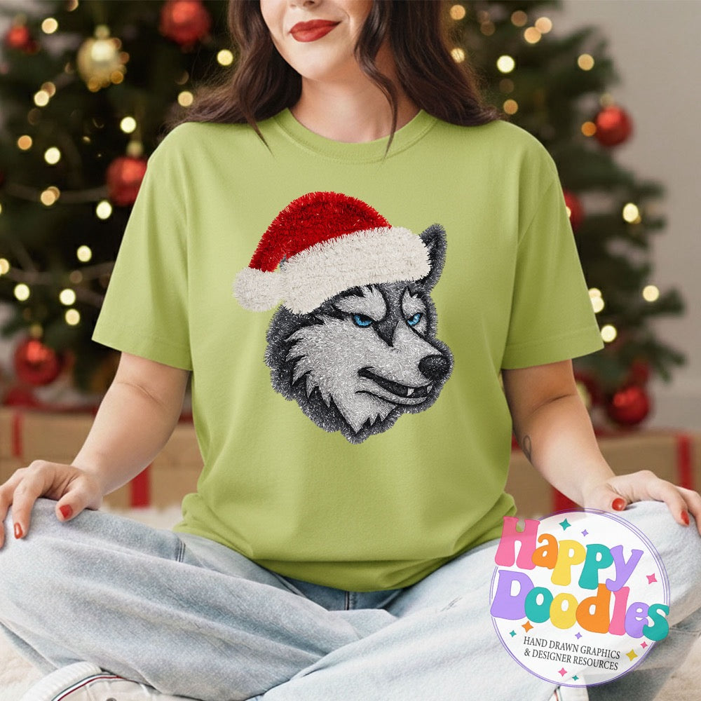 Husky Faux Tinsel Mascot | Printable PNG Clipart