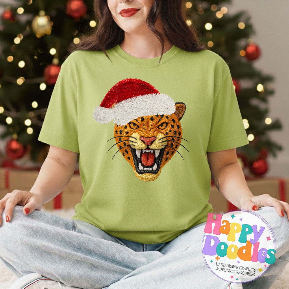 Faux Tinsel Leopard Mascot Printable PNG