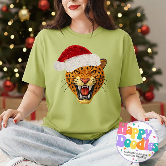 Faux Tinsel Leopard Mascot Printable PNG