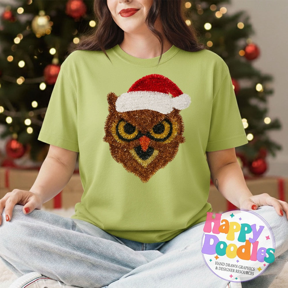 Owl Faux Tinsel Mascot | Printable PNG Clipart