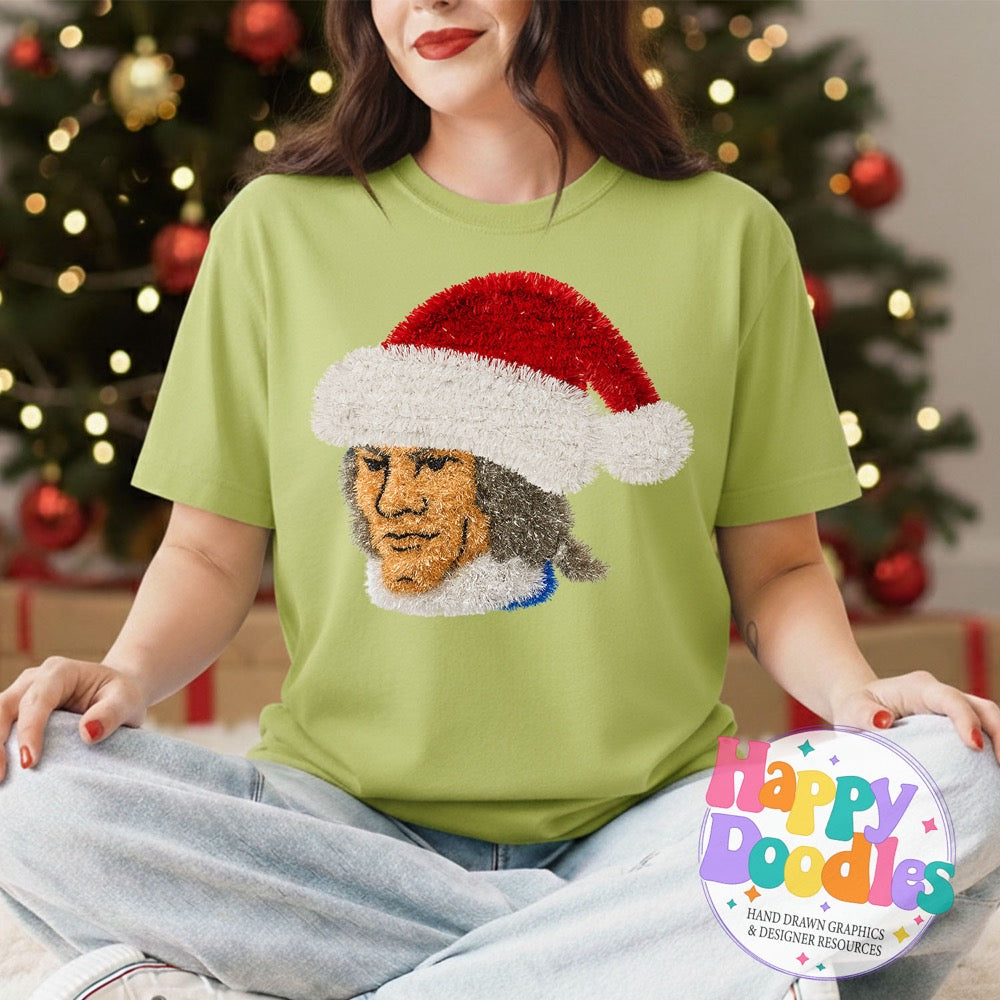 Patriot Faux Tinsel Christmas Mascot Printable PNG