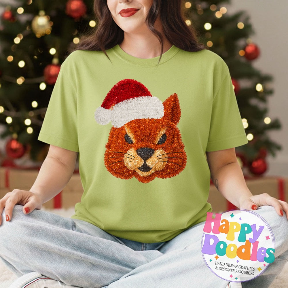 Squirrel Faux Tinsel Mascot Printable PNG Clipart