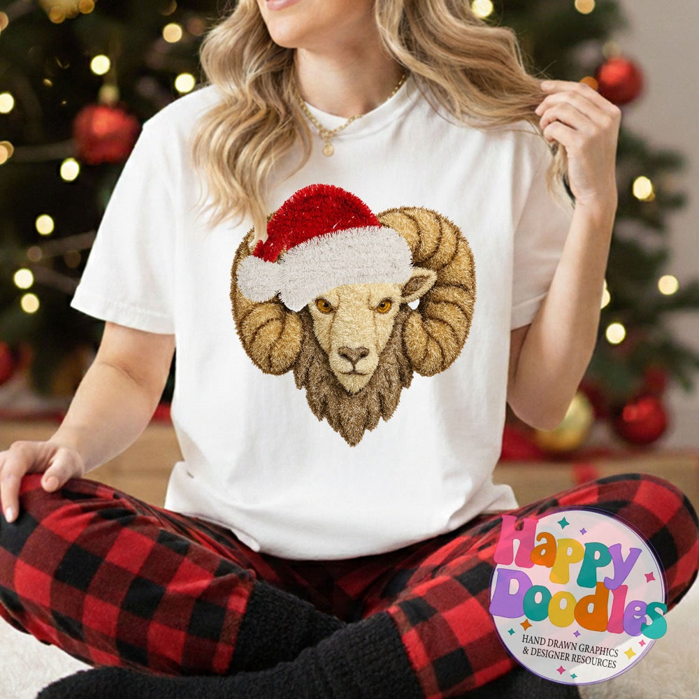 Faux Tinsel Ram Mascot Printable PNG