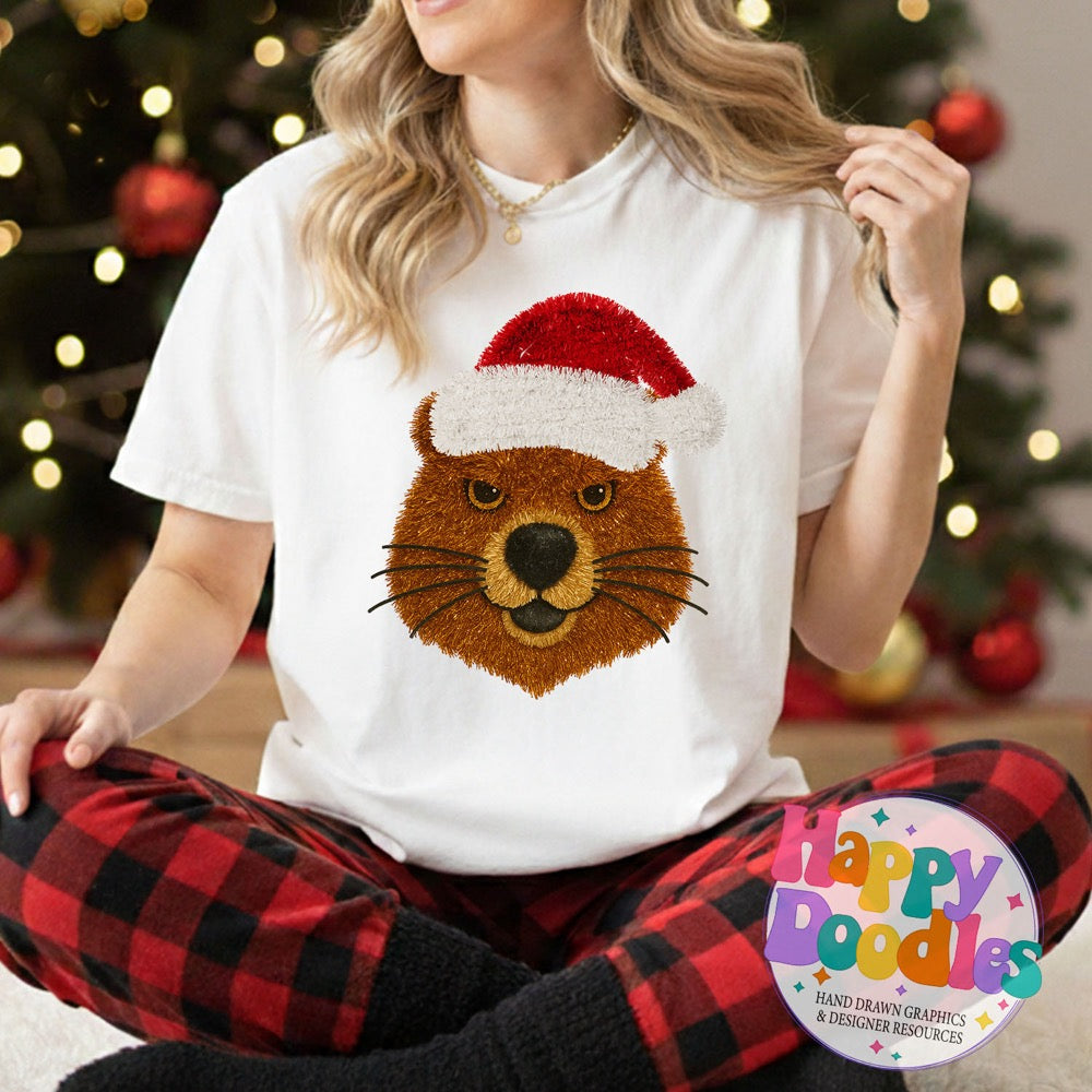 Faux Tinsel Beaver Mascot Printable PNG