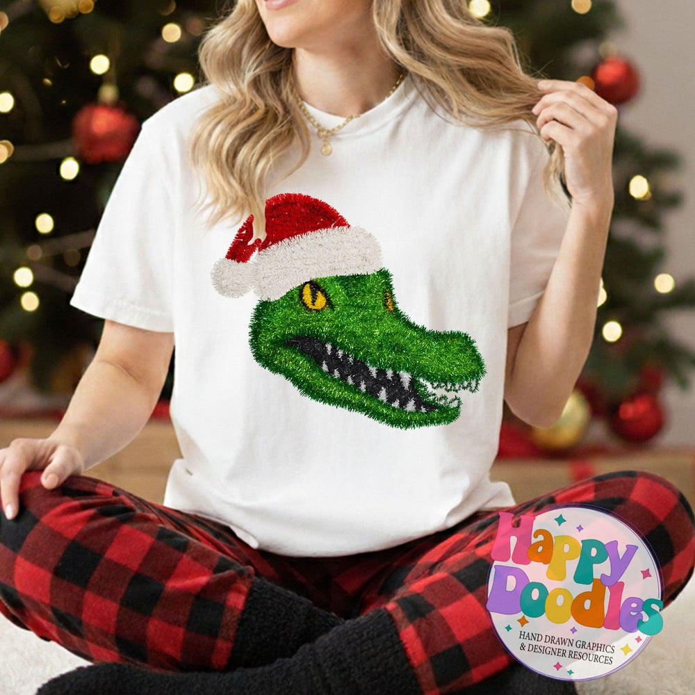 Faux Tinsel Gator Mascot Printable PNG
