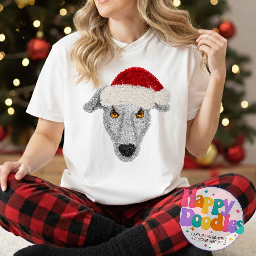 Faux Tinsel Greyhound Mascot Printable PNG