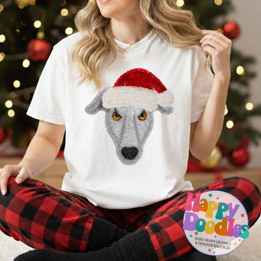 Faux Tinsel Greyhound Mascot Printable PNG