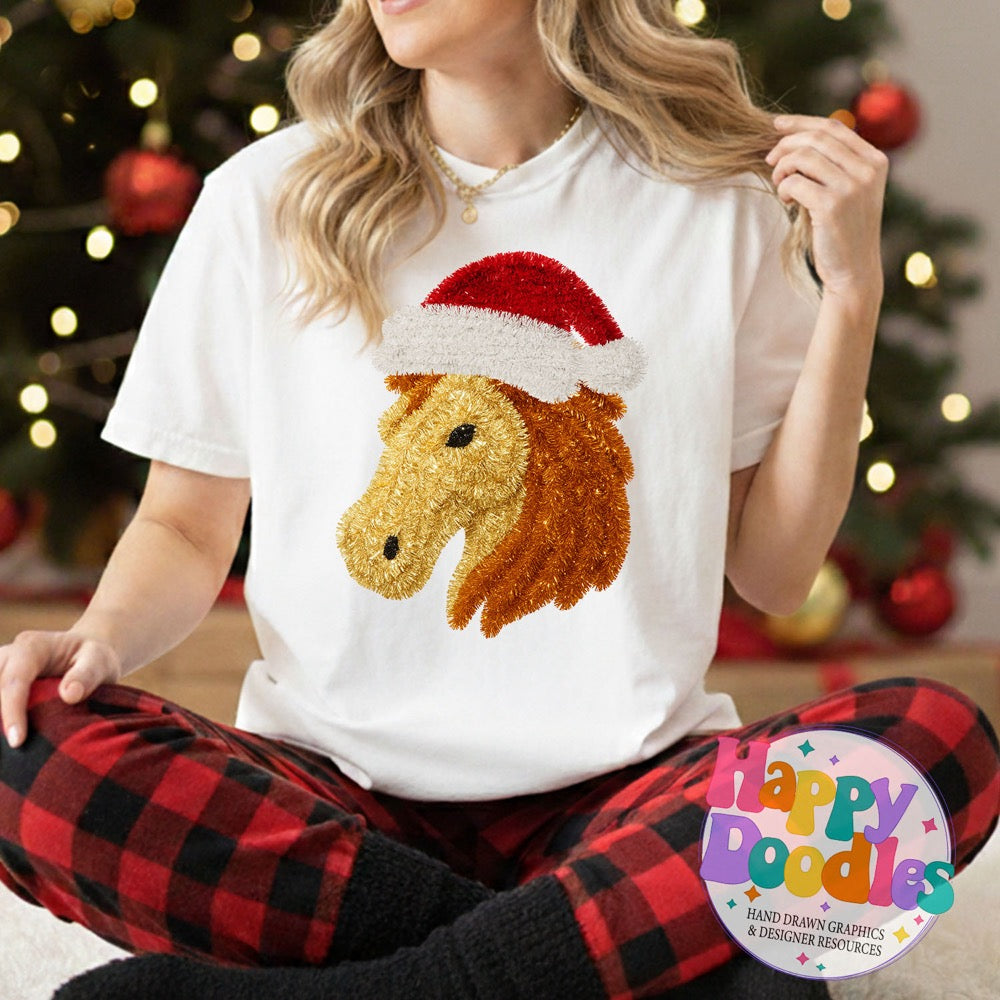 Faux Tinsel Horse Mascot Printable PNG