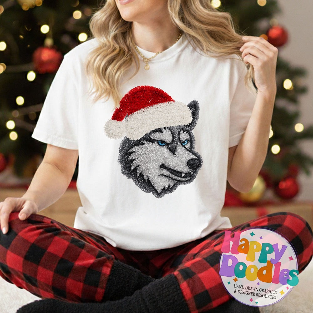 Husky Faux Tinsel Mascot | Printable PNG Clipart