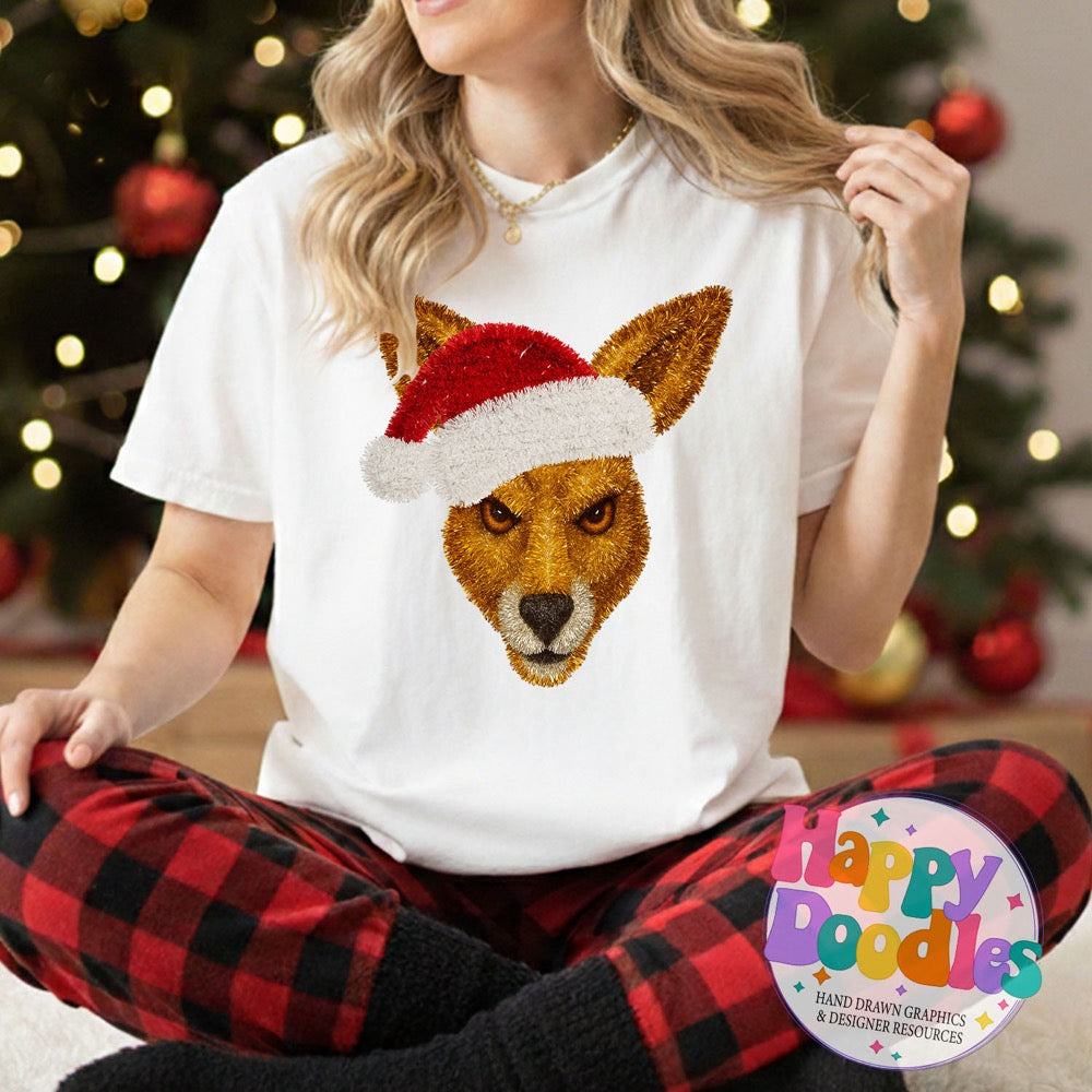 Faux Tinsel Kangaroo Mascot Printable PNG