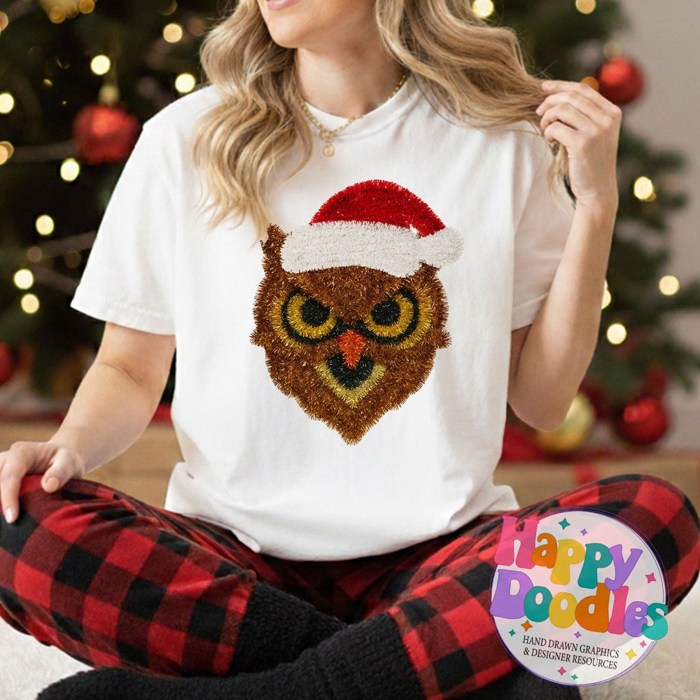 Owl Faux Tinsel Mascot | Printable PNG Clipart