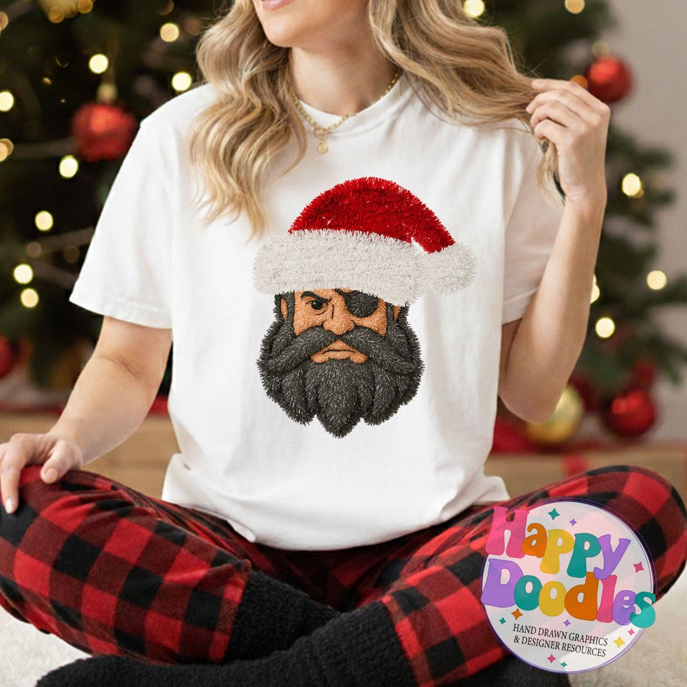 Faux Tinsel Pirate Mascot Printable PNG