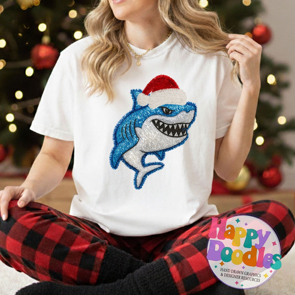 Shark Faux Tinsel Mascot Printable PNG Clipart
