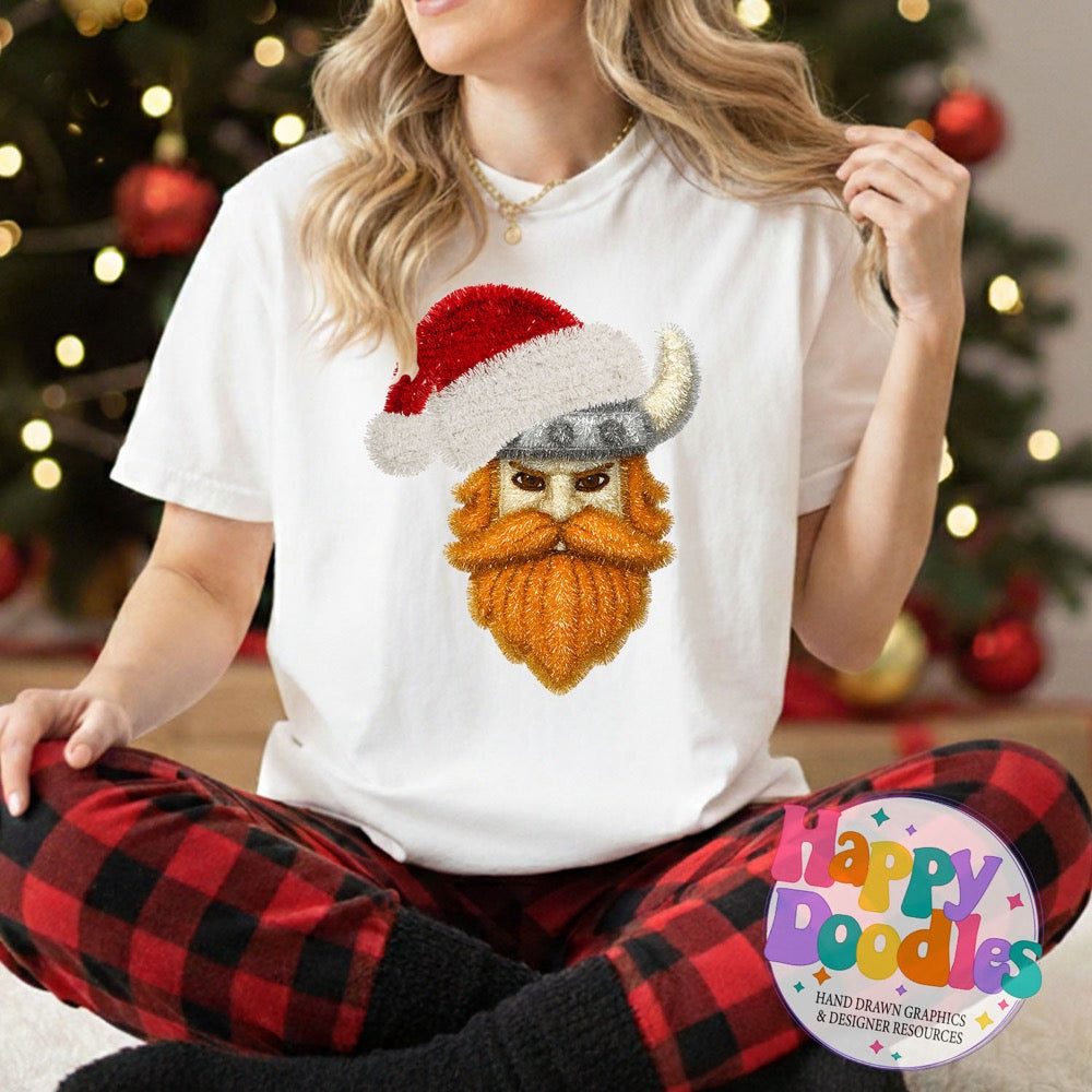 Faux Tinsel Viking Mascot Printable PNG