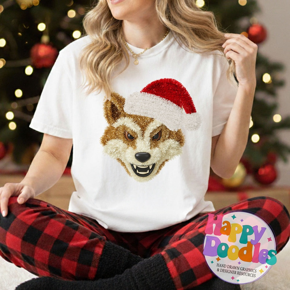 Faux Tinsel Wolverine Mascot Printable PNG