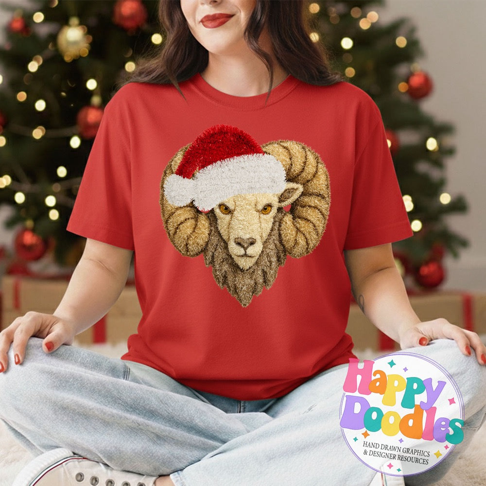 Faux Tinsel Ram Mascot Printable PNG