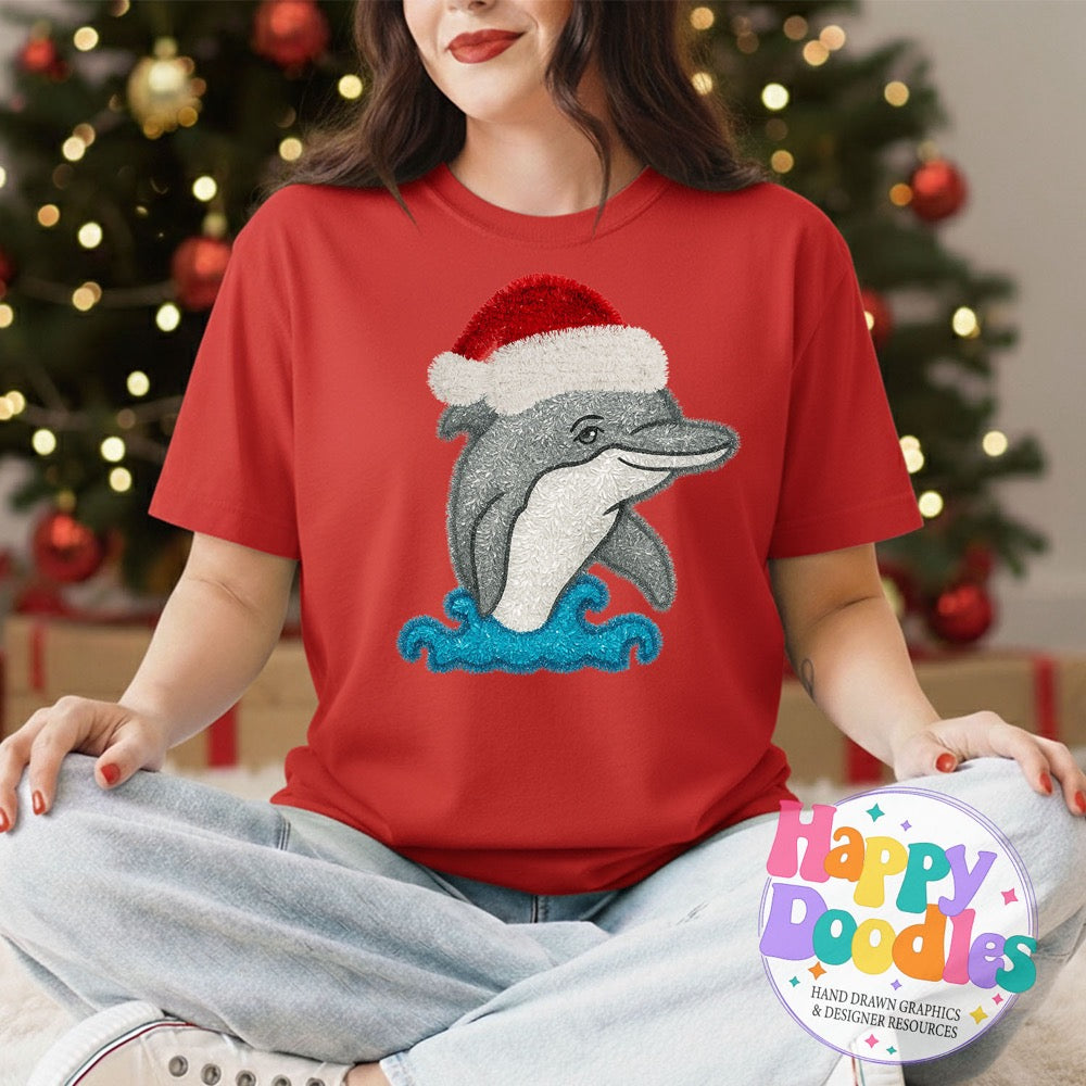 Dolphin Faux Tinsel Mascot Printable PNG Clipart