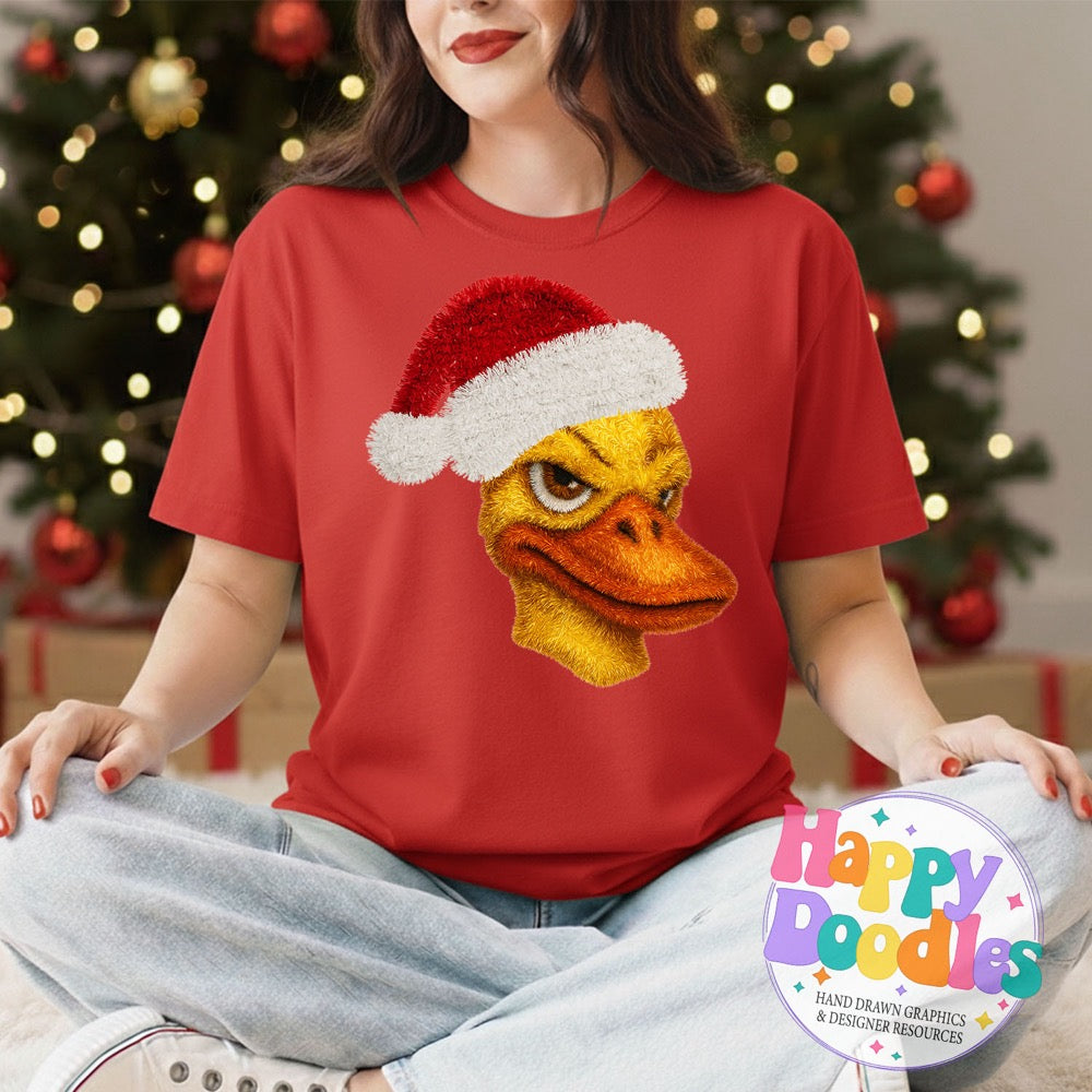 Duck Faux Tinsel Christmas Mascot Printable PNG