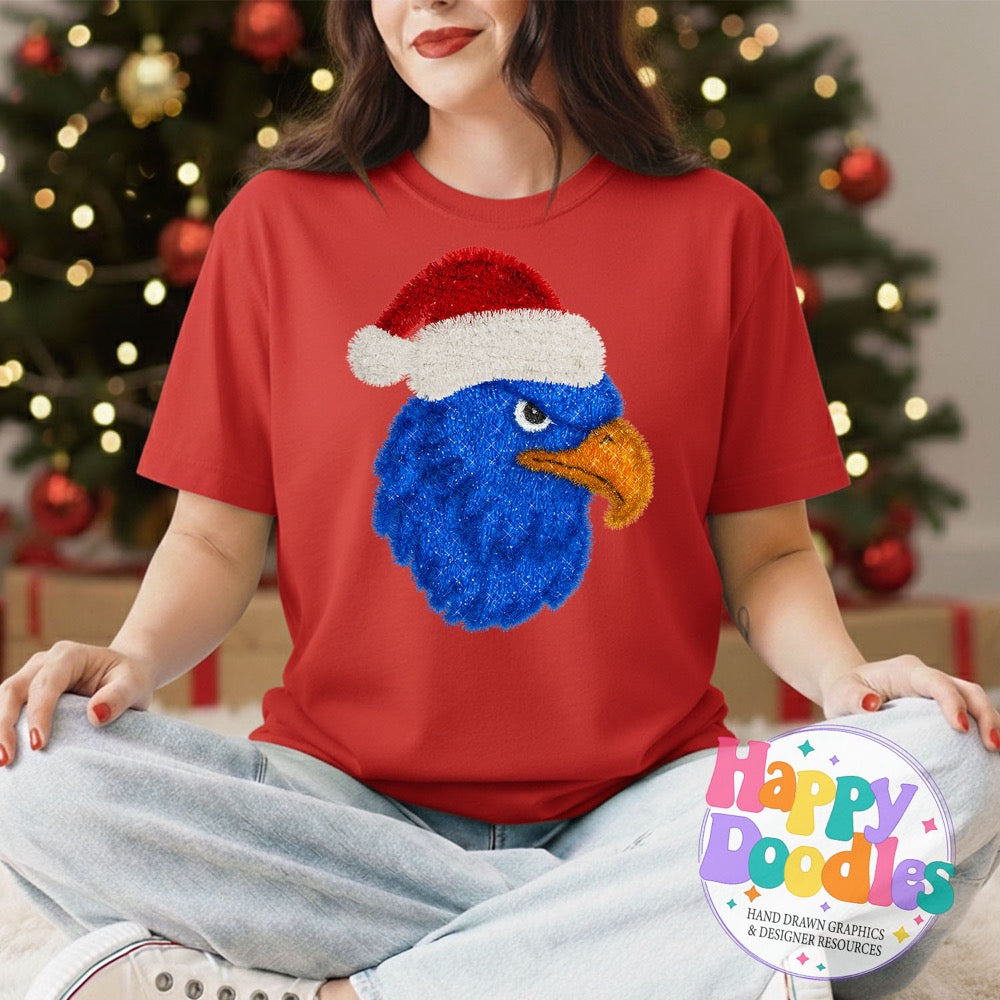 Falcon Faux Tinsel Christmas Mascot Printable PNG