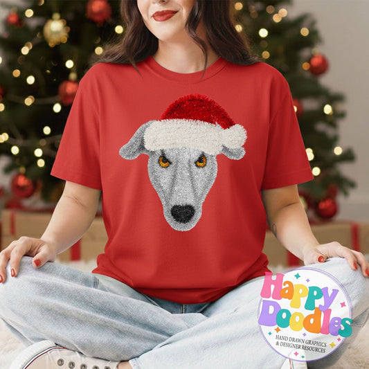 Faux Tinsel Greyhound Mascot Printable PNG