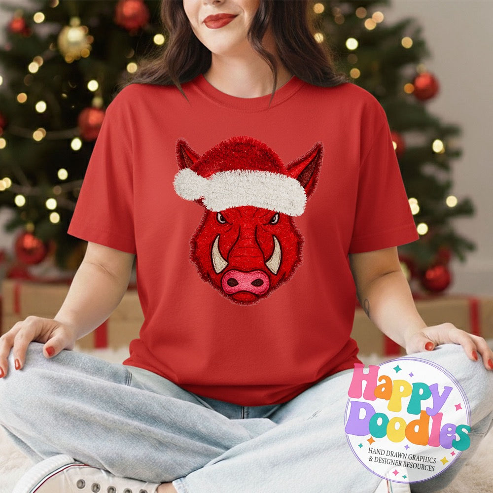 Faux Tinsel Hog Mascot Printable PNG