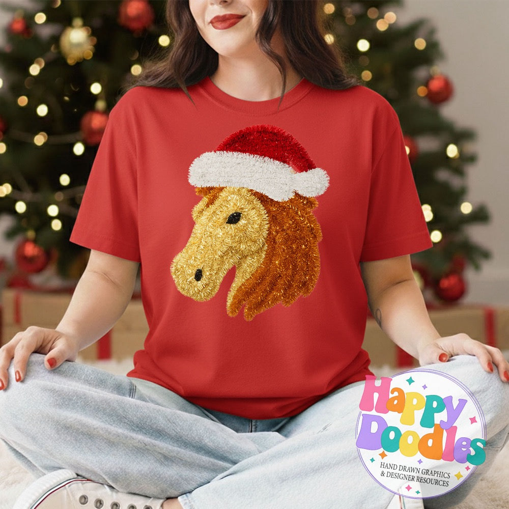 Faux Tinsel Horse Mascot Printable PNG