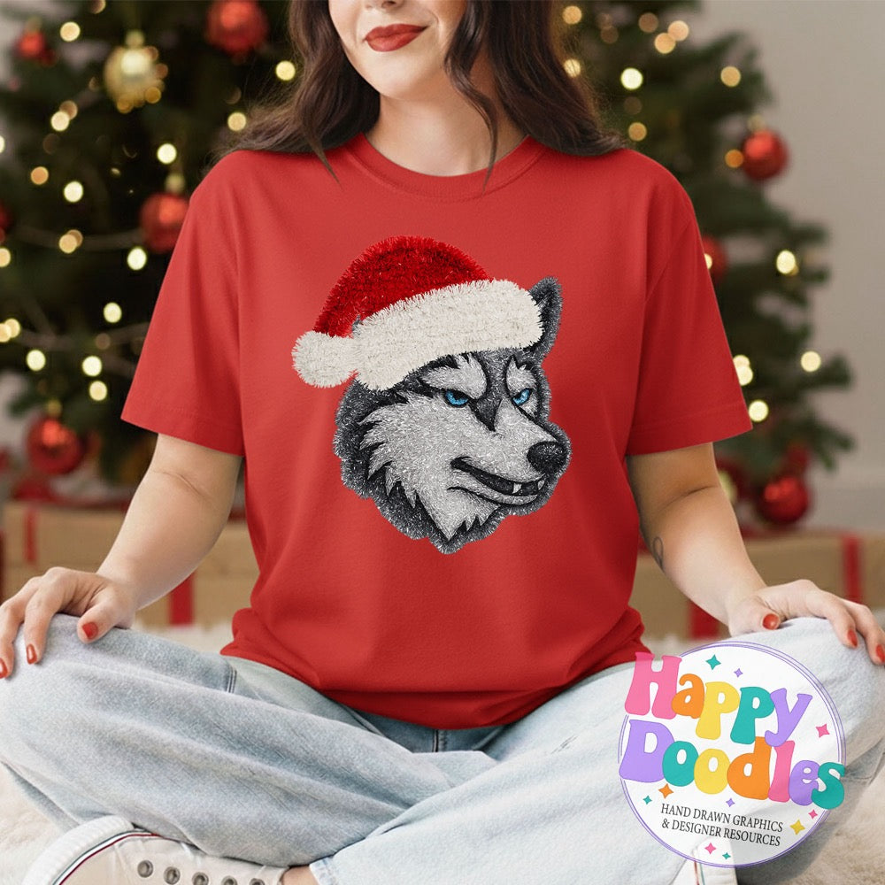 Husky Faux Tinsel Mascot | Printable PNG Clipart