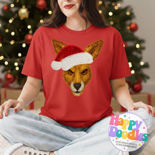 Faux Tinsel Kangaroo Mascot Printable PNG