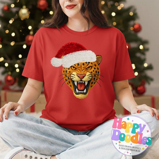 Faux Tinsel Leopard Mascot Printable PNG