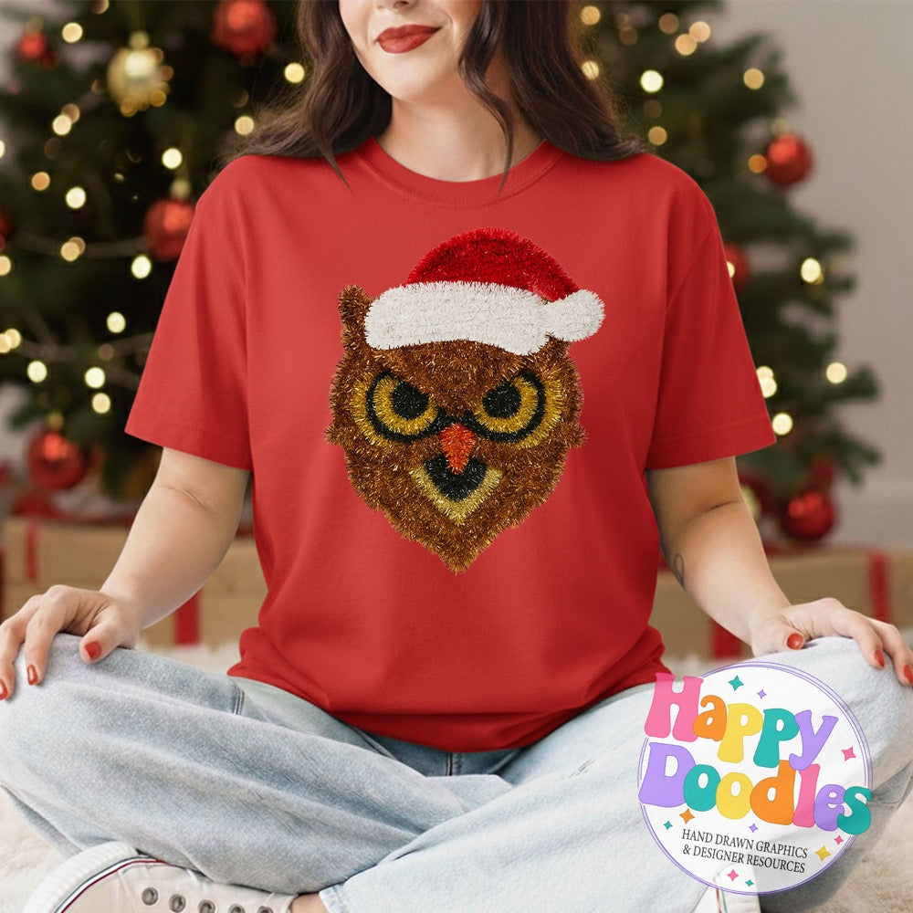 Owl Faux Tinsel Mascot | Printable PNG Clipart