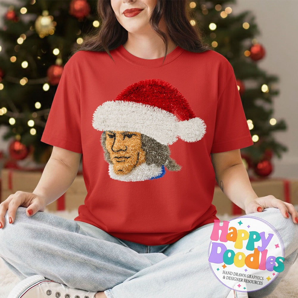 Patriot Faux Tinsel Christmas Mascot Printable PNG