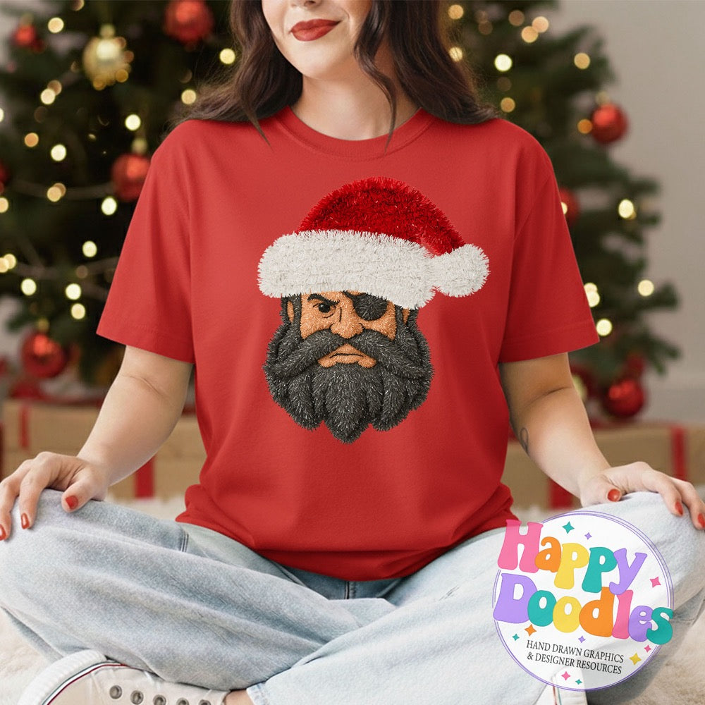 Faux Tinsel Pirate Mascot Printable PNG
