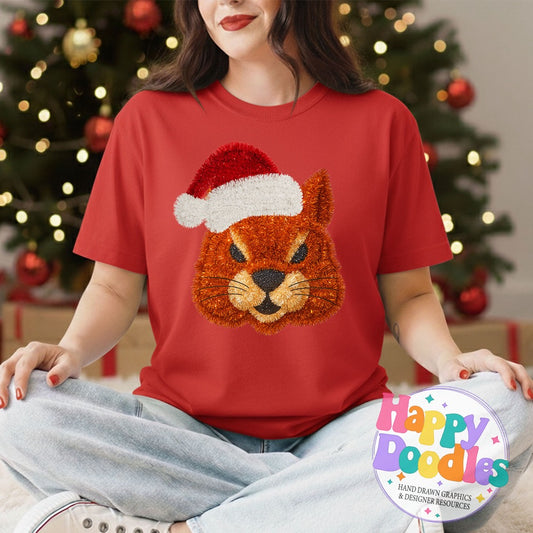 Squirrel Faux Tinsel Mascot Printable PNG Clipart